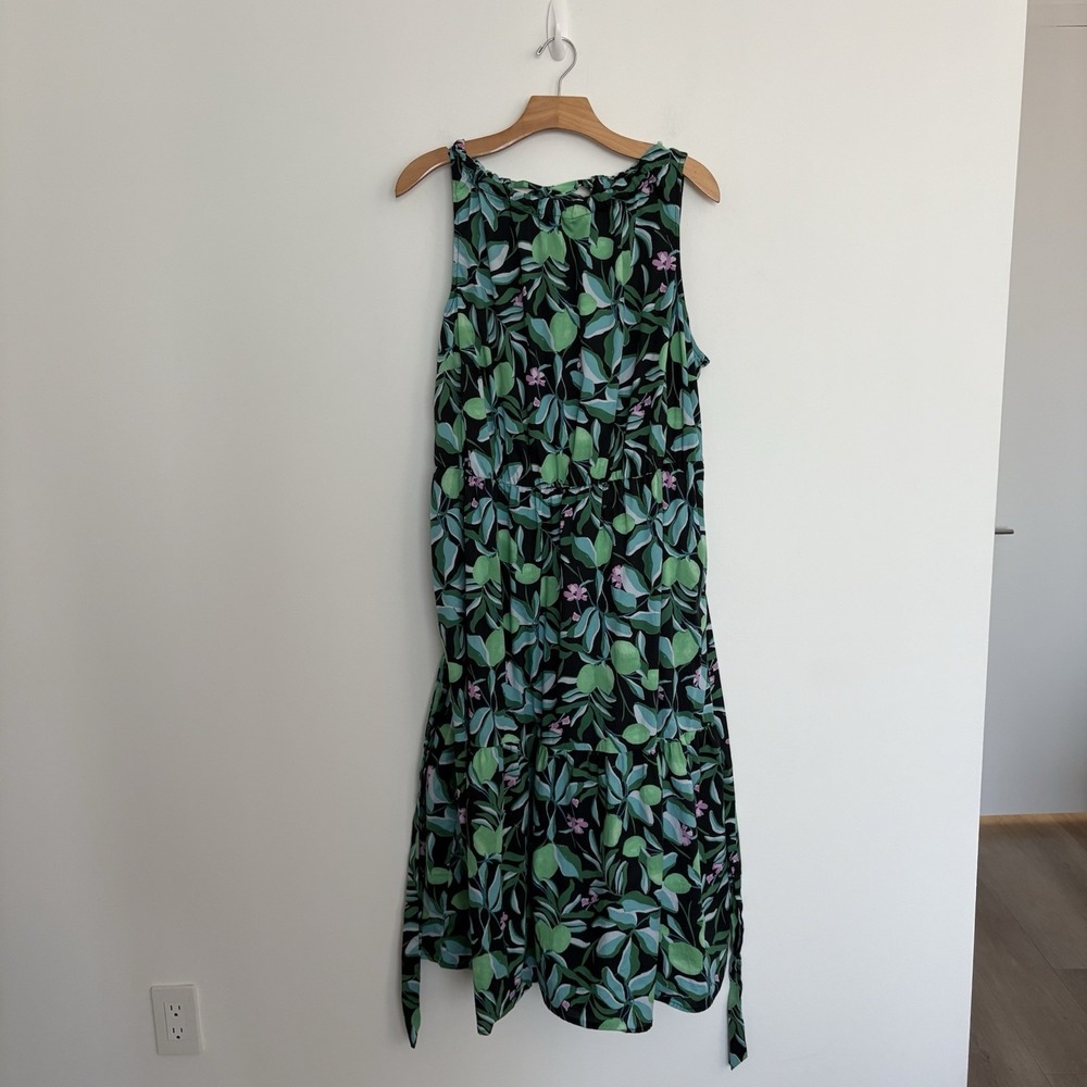 Ava & Viv Womens Dress 1X Black Floral Sleeveless Tiered Maxi Cotton Blend Boho - Picture 6 of 16